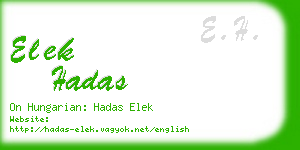 elek hadas business card